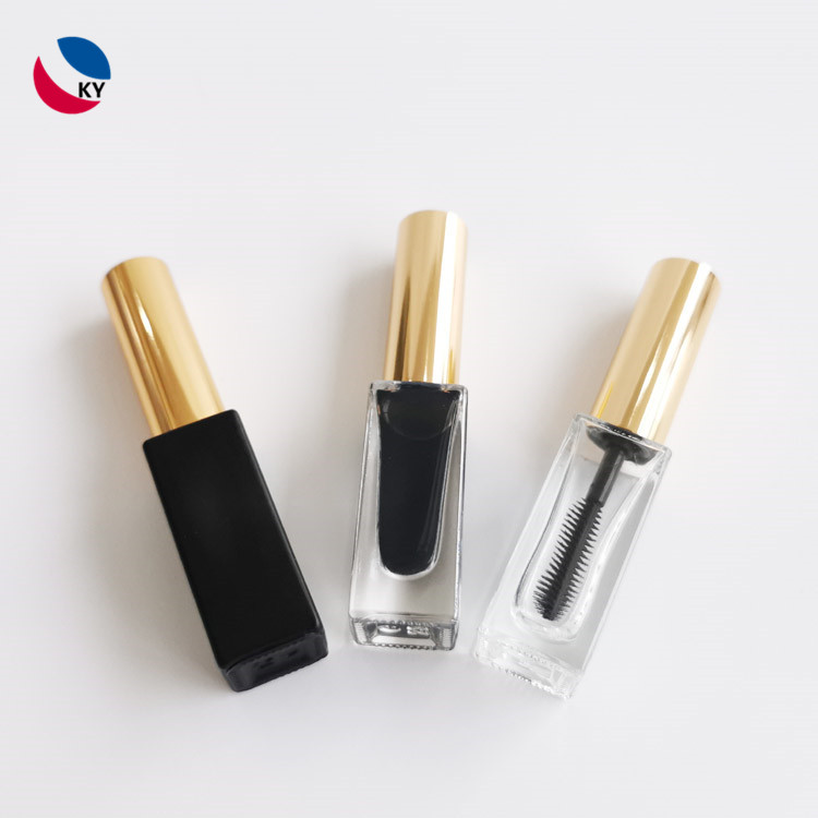 5ml Clear Square Glass Bottle Cosmetic Lip Gloss Tube Container Custom Color Private Label Eyeliner Mascara Tube