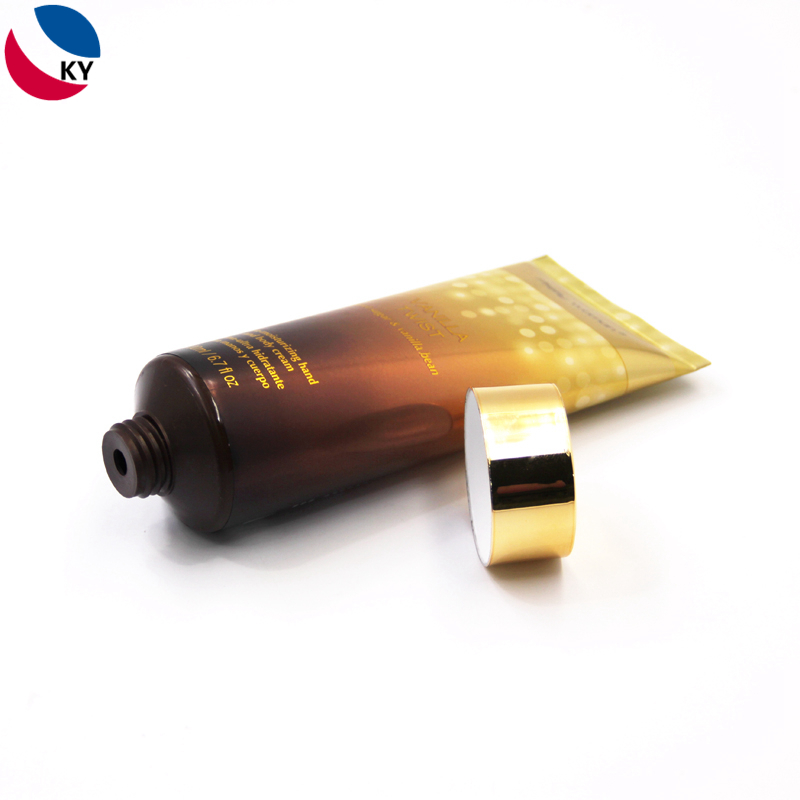 3oz Face Cream Skincare Cosmetic Soft Tube Plastic Tube Container with Gold Color Screw Cap