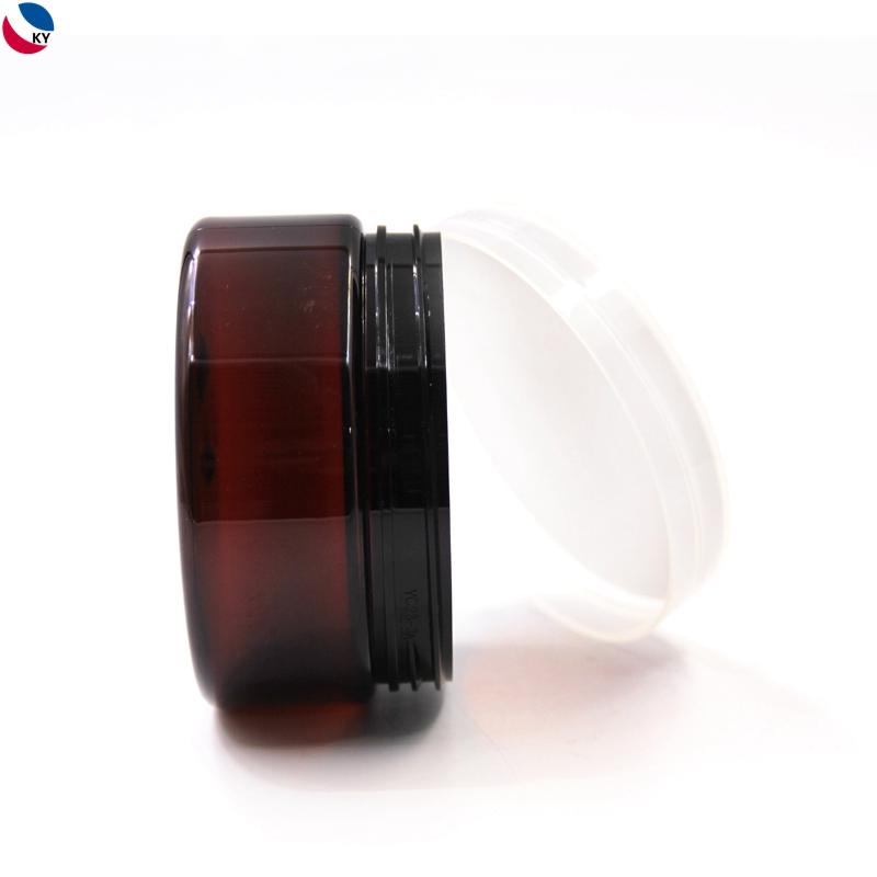 200g PET Face Cream Amber Custom Color Plastic Pump Bottle Plastic Face Mask Jar Clear Cap For Cosmetic Container