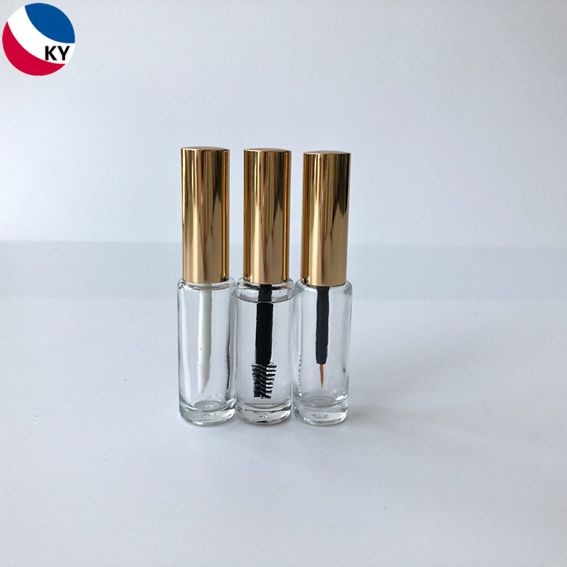 Glass Lipgloss Tube Glass Bottle with Mascara Brush 3ml Clear Trasnparent Frosted Glass Material Gold Color Lid 3g