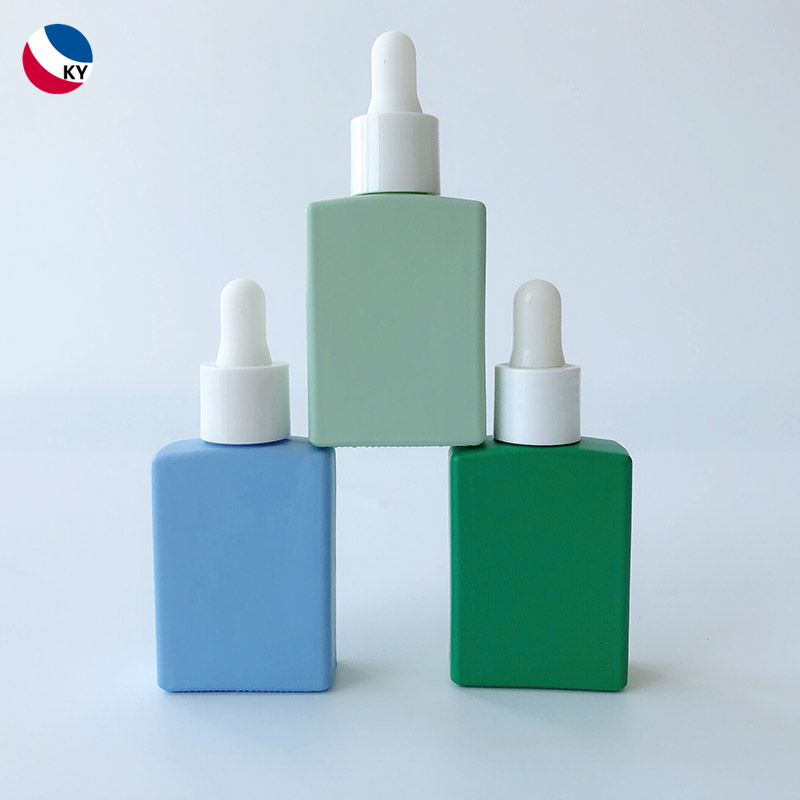 Custom Colorful Rectangular Dropper Bottles Perfume Glass Spray Bottle Cosmetics Packaging Bottle
