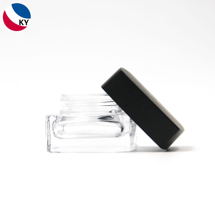 1oz Thick Bottom Transparent Clear Square Glass Jar for Face Cream Cosmetic Jar Container