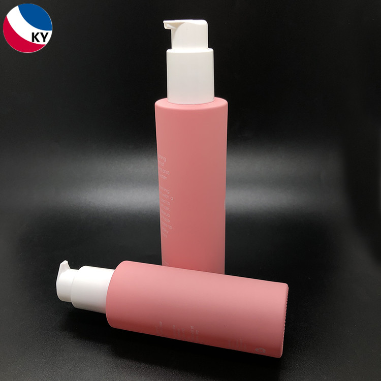 30ml 100ml 150ml Round Frosted Matte Pink Custom Colorful Sets Glass Pump Sprayer Perfume Bottle with White Screw Lid Plastic Dropper