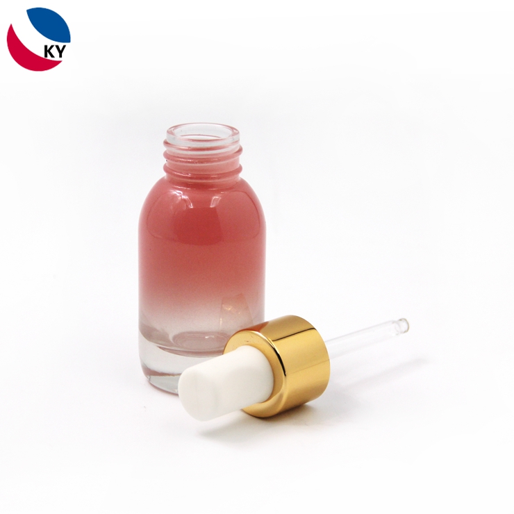30ml 50ml Round Custom Color Glass Dropper Bottle Face Oil Bottle Cosmetic Container