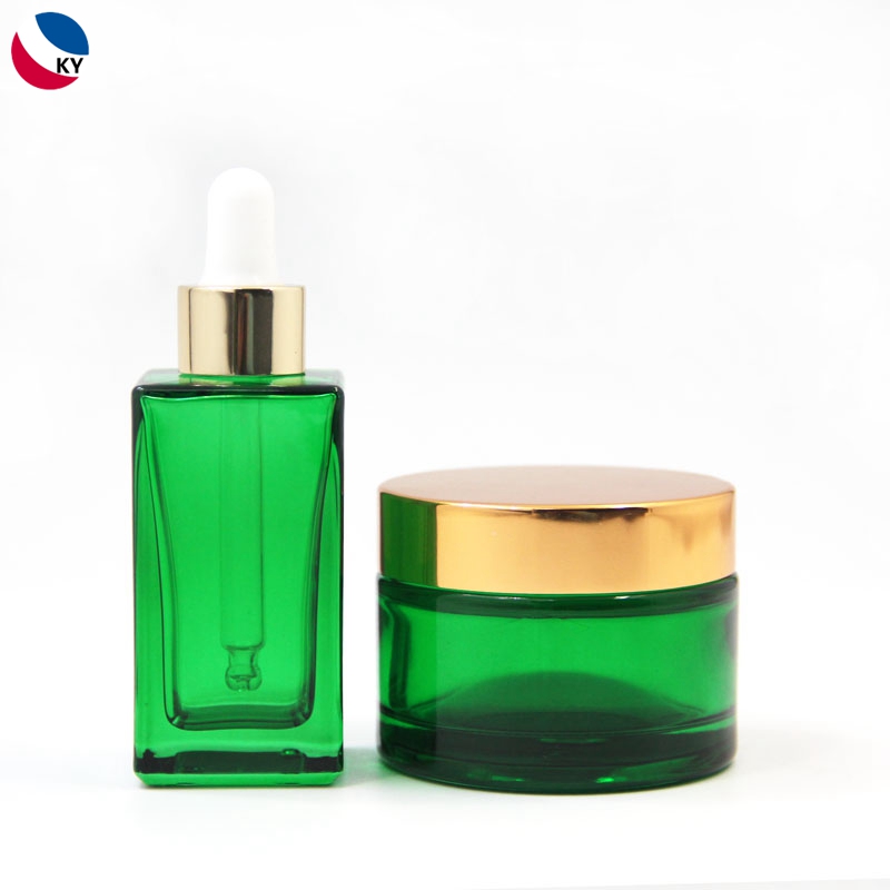 50g 30ml Custom Color Glass Bottle Glass Jar Cosmetic Packaging Sets