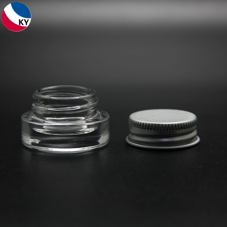 3G Small Mini Cream Clear Glass Jar for Skin Care Cream Eyecream Sample Glass Jar with Silver Aluminium Lid