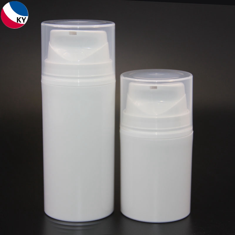 White Color PP Plastic Airless Pump Bottle Cream Bottle With Airless Cream Dispenser 50ml 100ml