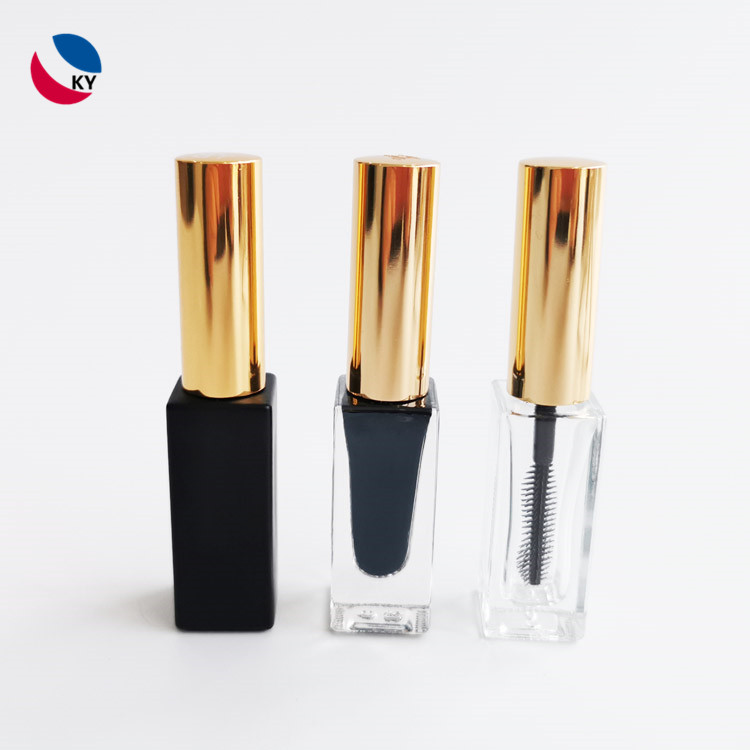 5ml Clear Square Glass Bottle Cosmetic Lip Gloss Tube Container Custom Color Private Label Eyeliner Mascara Tube