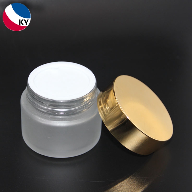 3oz 100g Clear Frosted Glass Jar with Gold Lid for Body Cream Jar Face Cream Container Jar with Gold Cap