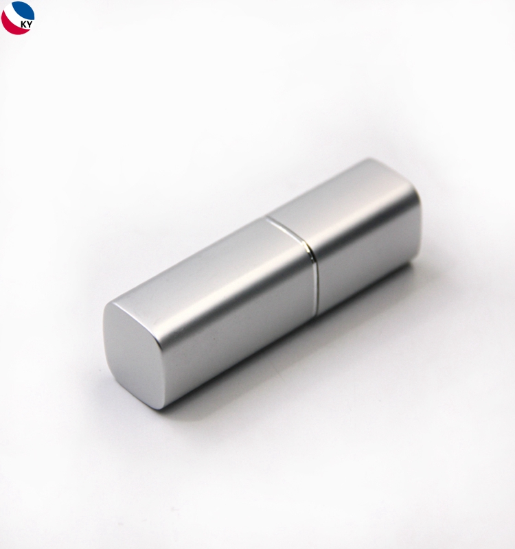 3.5g Square Glossy Silver Surface Aluminum Cosmetic Lipstick Packaging Plastic Container