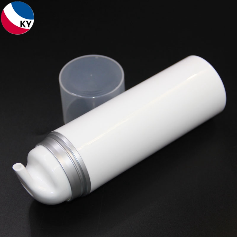 PP Plastic Airless Dispenser 200ml 150ml 100ml Silver White Color Cap Airless Plastic Pump Bottle for Face Cream