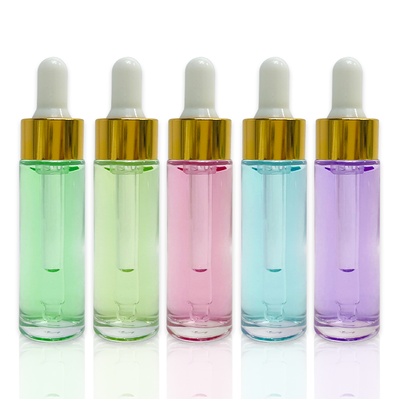 High Quality Transparent 10ml Empty Cylinder Glass Essential Oil Dropper Bottle Serum Bottle Skin Care Packaging