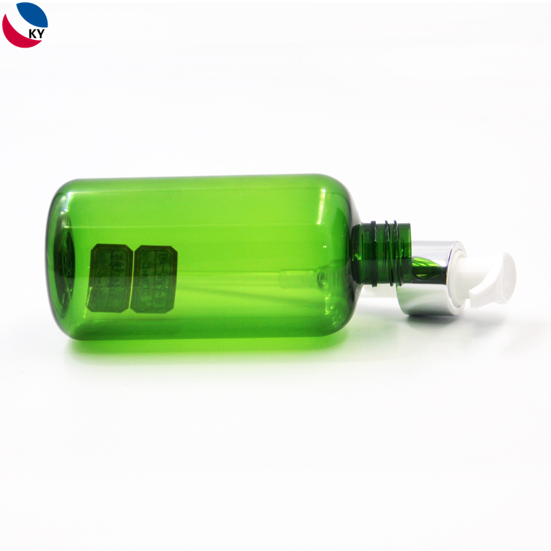 500ml Round PET Green Color Plastic Bottle Cosmetic Shampoo Hand Sanitizer Pump Bottle Bottle Cosmetic Packaging 