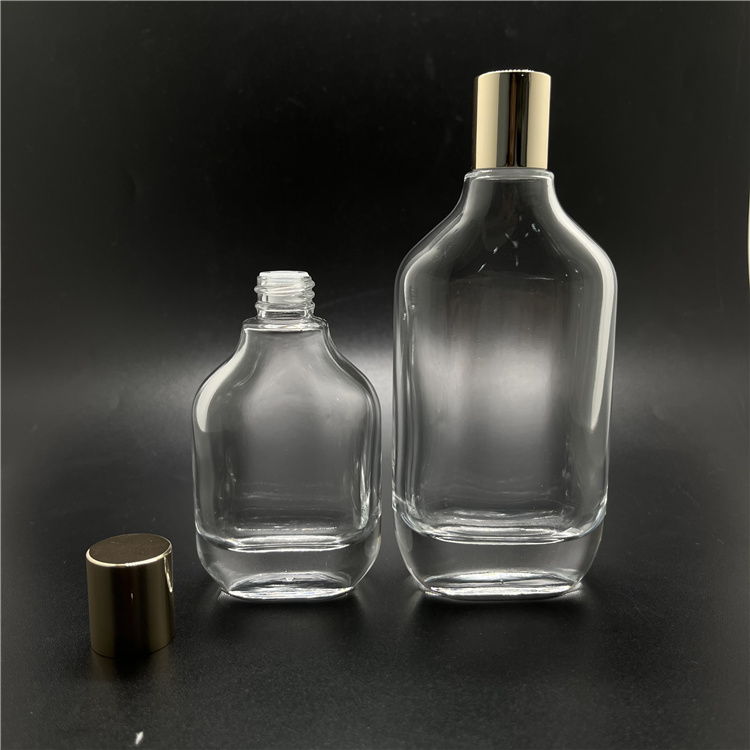 New Arrival Cosmetic 30ml 100ml Hair Essential Oil Glass Dropper Bottle Flat Round Frosted Clear Lotion Tone Bottle