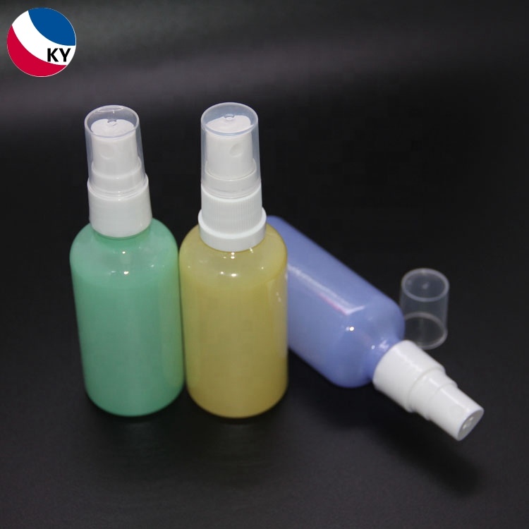 Yellow Green Blue Custom Color Perfume Bottles with Lid Boston Round Empty 30ml Glass PUMP Sprayer Screen Printing Personal Care